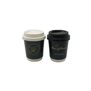 4 унции, 6 унций, 8 унций, Высококачественная одноразовая бумажная чашка для горячего кофе с логотипом