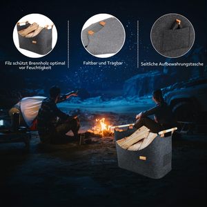 Germany vendita calda durevole Non tessuto da viaggio borsa da trasporto personalizzata pieghevole <span class=keywords><strong>in</strong></span> feltro legna da ardere cestini con manici <span class=keywords><strong>in</strong></span> <span class=keywords><strong>legno</strong></span> - Product Image 4