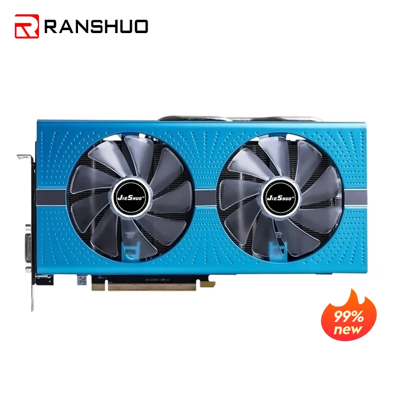 JIESHUO RX 590 kullanılan grafik kartları RX590 8G oyun pc ekran kartı 580 570 560 8 gb Radeon gpu yeni grafik safir AMD RX 590 8 gb