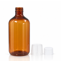 Botol Obat Kumur PET Langsung dari Pabrik, Botol Perawatan Mulut Plastik Amber 28mm dengan Tutup Sekrup, Produsen Kemasan Warna Kustom