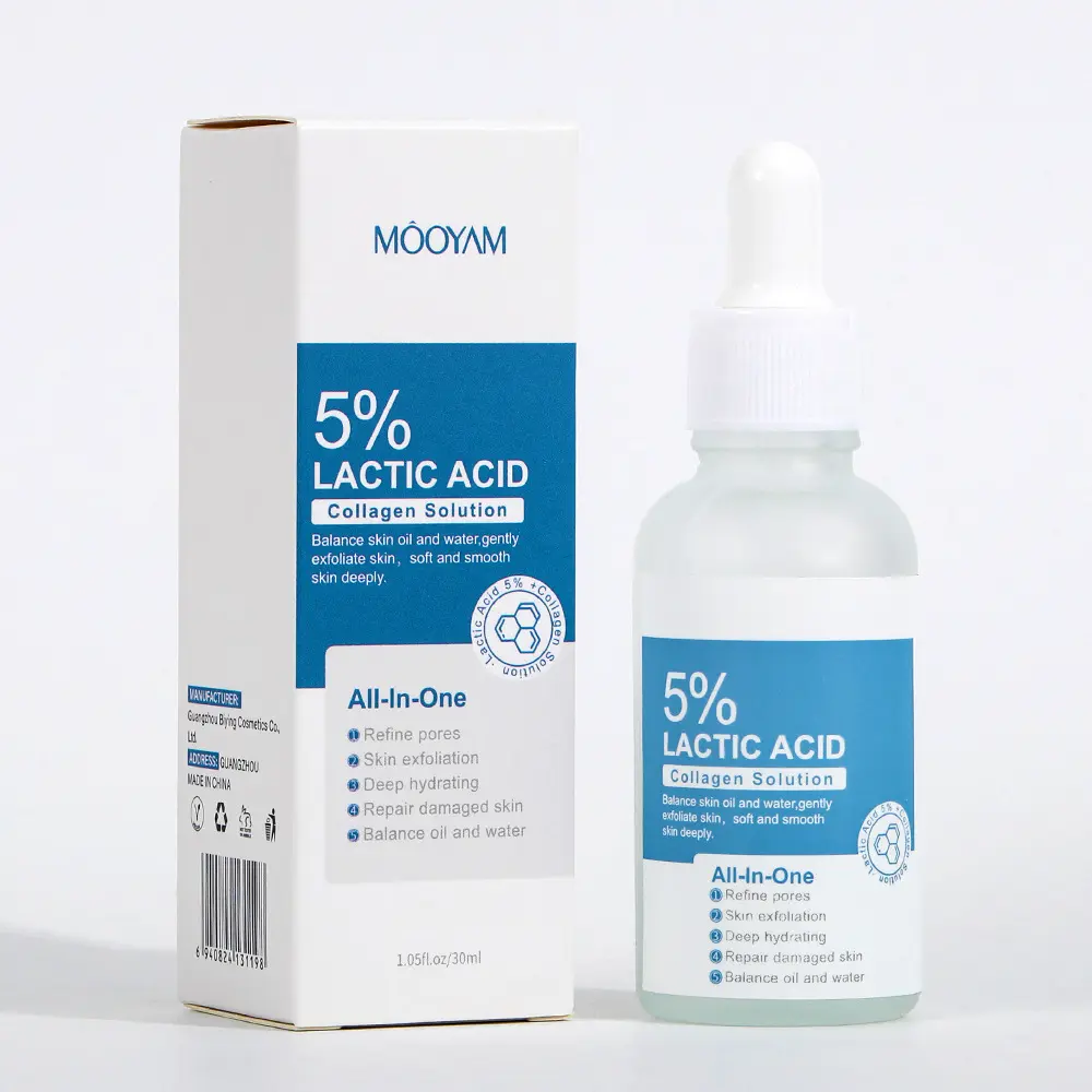 Hot Sale MOOYAM Balance Öl und Wasser poren Clean Peeling 5% Milchsäure Kollagen Serum Hautre paratur Glätten des Gesichts serum