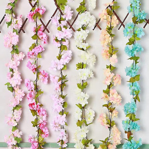 Guirlandes de fleurs artificielles en soie, fleurs de cerisier, pour décoration de mariage, décoration suspendue au plafond, décoration intérieure, imperméable - Product Image 3