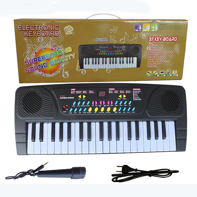 37 key доска однорожковый электронный орган с USB кабелем и микрофоном для детей развивающие музыкальные игрушки