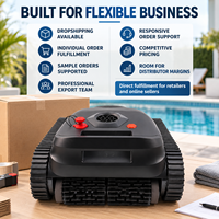 Robot Nettoyeur de Piscine Sans Fil Mural, Vente en Gros Usine, 4500mAh, 180 Min, 4 Modes pour Piscines Enterrées et Hors Sol