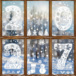 Adesivi Statici per Finestre Natalizi 2026 2027, Fiocchi di Neve, Renne, Decorazioni Invernali per Vetri, <span class=keywords><strong>Capodanno</strong></span>, Vendita all'Ingrosso - Product Image 3