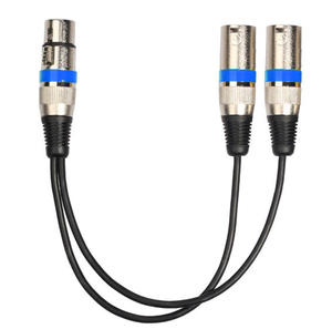 Câble d'extension Y avec prise femelle <span class=keywords><strong>XLR</strong></span> 3 broches vers <span class=keywords><strong>double</strong></span> prise mâle pour amplificateur, haut-parleur, casque, mixeur - Product Image 3