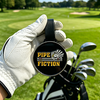 Tag Tas Golf Metalik Anti Gores Dengan Logo, Tag Tas Golf Menarik Perhatian, Terukir