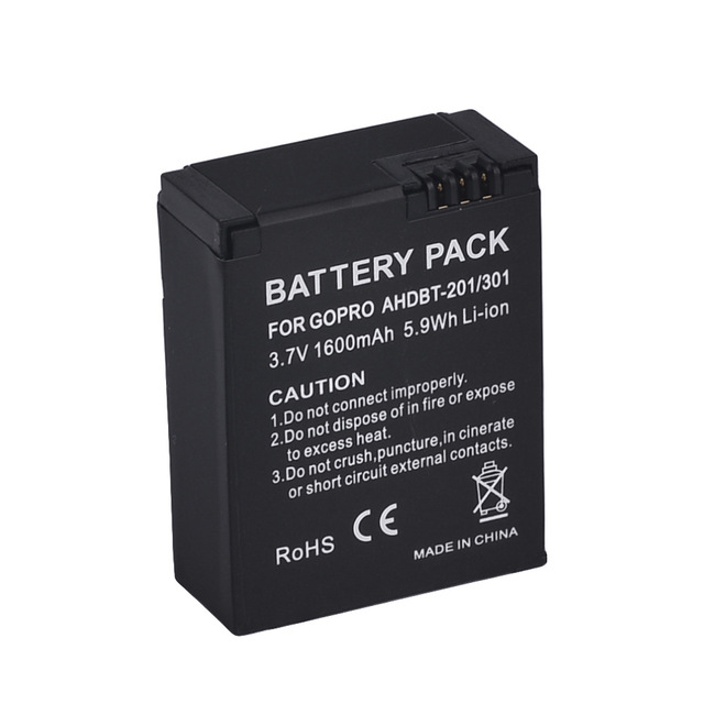 KAMPHO AHDBT-301 AHDBT-201 3.7V 1600mah Battery for Gopro HD Hero 3 Hero 3+ Hero3 Hero3+