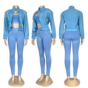 Conjuntos Deportivos de Lujo para Mujer, Marca de Diseñador, Tendencia 2025, Chaleco, Leggings con Chaqueta, Ropa de <span class=keywords><strong>Yoga</strong></span>, Conjuntos de Tres Piezas - Product Image 6