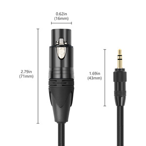 Cable coaxial <span class=keywords><strong>XLR</strong></span> de 3 pines TRS de 3,5 mm con conector <span class=keywords><strong>jack</strong></span> de 3,5 mm, cable auxiliar de 2 m para amplificador, micrófono, altavoz de ordenador, con revestimiento de PVC. - Product Image 3