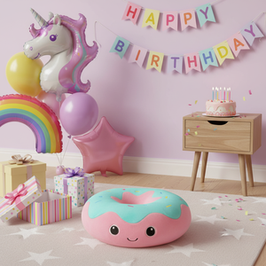 Peluche a Forma di Ciambella Rosa da 11 Pollici, Regalo di Compleanno Moderno con Stampa Digitale CN NYFY-1257 MOQ 100 - Product Image 3