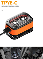 Lampe frontale LED rechargeable étanche avec capteur de mouvement et affichage numérique de la puissance pour le camping, la course à pied et la pêche