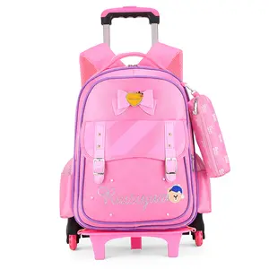 Kids Travel Rolling Luggage Bag Trolley School Backpack