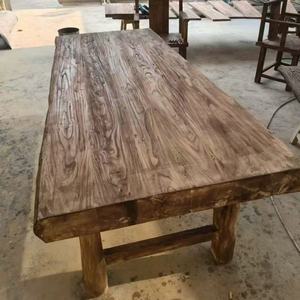 Tavolo da Pranzo/Caffè in <span class=keywords><strong>Legno</strong></span> Rustico Grande con Bordo Naturale, Stile Industriale, per Hotel, Ristoranti e Uffici - Economico e di Tendenza - Product Image 4
