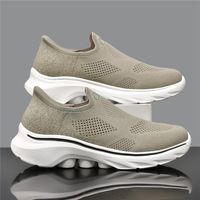 Chaussures de marche décontractées pour hommes grandes tailles, à enfiler, légères et antidérapantes avec semelle extérieure en EVA, tailles 40-46
