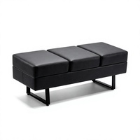 Ensemble de mobilier moderne noir et or pour salon de manucure : table de manucure, fauteuil de beauté électrique, banc d'attente, chariot de rangement – Vente en gros pour instituts de beauté