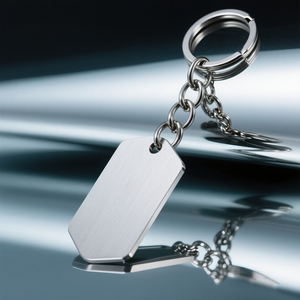 Sỉ nhà máy móc khóa thiết kế cá nhân hóa, móc khóa thép không gỉ trơn, móc khóa kim loại in logo tùy chỉnh, phụ kiện móc khóa - Product Image 3