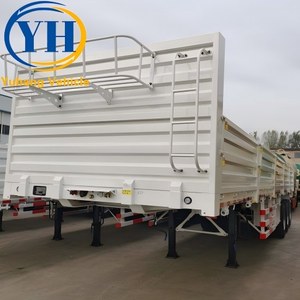 Remorque latérale de 50 tonnes à <span class=keywords><strong>vendre</strong></span> avec suspension sur bogies |   Remorque de camion à plateau basculant à 2 essieux, remorque de transport de marchandises à 3 essieux - Product Image 4