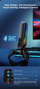 Streaming Gaming Computer Micrófono USB PC Condensador RGB Light Micrófono <span class=keywords><strong>para</strong></span> grabación de video Youtube Studio - Product Image 5