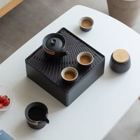 L Newell Coffret cadeau de camping personnalisé Glaçure colorée peinte à la main Vaisselle à thé de voyage Kung Fu Ensemble de tasses à thé en porcelaine de luxe avec théière