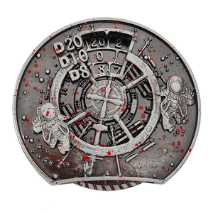 Bandeja giratoria metálica <span class=keywords><strong>7</strong></span> en <span class=keywords><strong>1</strong></span> para dados de juegos de mesa DND COC RPG, generador de números aleatorios D20 D10 D8 D6 D4, diseño de astronauta cósmico - Product Image 2