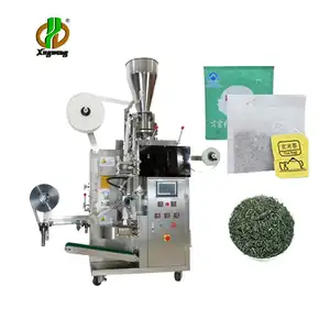 Machine à emballer le thé, haute qualité, rapide, carré, fleur noire, sachet de thé vert avec étiquette de fil