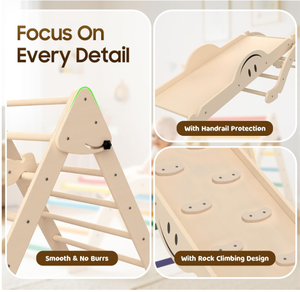 Ensemble d'<span class=keywords><strong>arche</strong></span> triangulaire d'escalade en bois pour enfants - Jeu éducatif Montessori pour l'intérieur/l'extérieur et l'école - Product Image 5