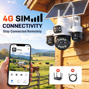 กล้องไร้สายพลังงานแสงอาทิตย์ 20MP ห้าเลนส์ 6 มอเตอร์ รองรับซิม 4G กล้องภายนอก 24/7 AOV 20MP ซูม กล้องวงจรปิดพลังงานแสงอาทิตย์ - Product Image 4