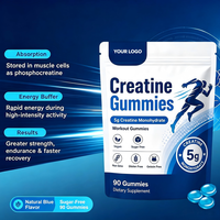 Gummies véganes de créatine monohydrate à marque privée pour adultes, sans sucre, pour améliorer les performances sportives avec 5 g de créatine