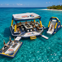 Aufblasbarer Wasserpark Schwimmende Insel-Bar Schwimmdock mit Mitteltisch für Familien-Resort Urlaubsspaß Outdoor-Nutzung