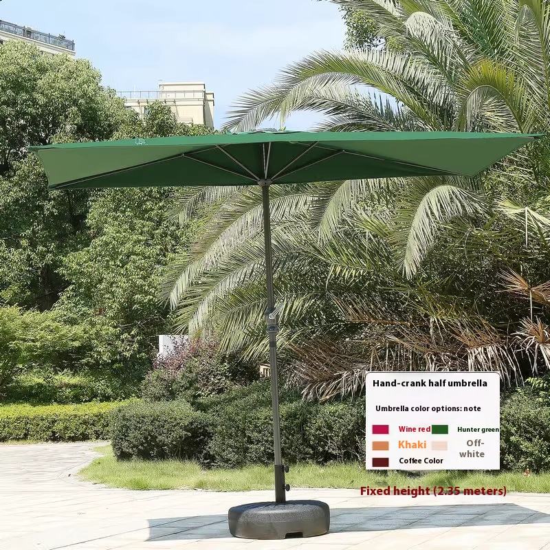 Half umbrella hand-cranked dark green (with 31-litre water tank)