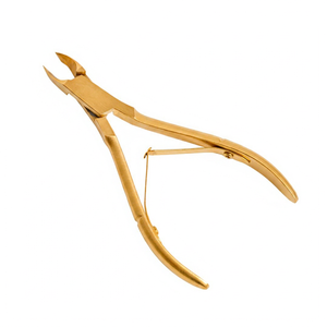Coupe-cuticules dorés professionnels en acier inoxydable, outil de manucure durable à double ressort, style classique, personnalisation OEM - Product Image 1