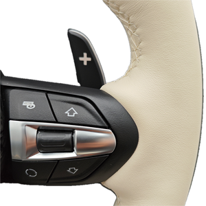 Volante Personalizado de Cuero Beige con Marco de Fibra de Carbono Forjada para <span class=keywords><strong>BMW</strong></span> M F06 F10 F20 F21 F30 F32 F36 M3 F15 F80 F82 E70 E71 E90 X1 X3 - Product Image 3