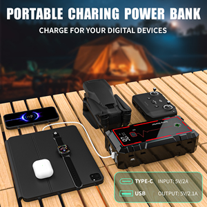 Compresseur d'air numérique portable 8000 mAh pour pneus de voiture, démarreur de secours, pompes à air multifonctionnelles pour voitures, camions, motos - Product Image 4