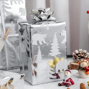 MAYPLUSS Foil Gift Wrap <b>Paper</b> Roll 17 Inch X 33 Feet Silver Bear Christmas Holiday Gift Wrapping <b>Paper</b> Craft Use - Product Image 4