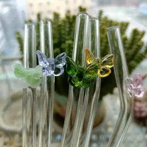 Decoración de mariposas de paja curvada transparente, cristal creativo, ideas de nuevos productos, 2022, los más vendidos, 2023