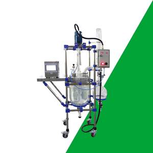 100L industrial glass reactor handles viscous material agitation in <b>polymer</b> resin production safely - Product Image 6