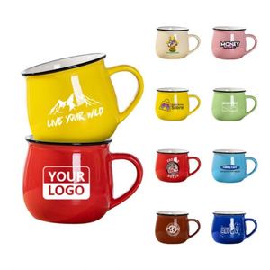 Tasse en céramique créative avec logo personnalisé, design moderne à gros ventre, pour le petit-déjeuner, le lait ou le café - Product Image 1