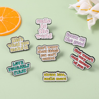 Choisissez Happy Enamel Pin Focus sur Good Love Yourself First Vous en valez la peine Go Crazy Broche Badge Bijoux Cadeau