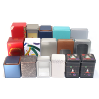 Boîte en fer blanc durable de qualité alimentaire, personnalisable avec logo, carrée/ronde, avec couvercle et brosse pour l'emballage de café/thé