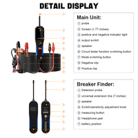 VDIAGTOOL V200 Pro Testeur de circuit électrique automobile, Détecteur de disjoncteur, Outil de test de tension AC/DC 12/24V, Test de relais et de fusibles de remorque
