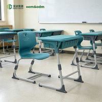Bureau d'étude moderne minimaliste en plastique pliable et inclinable à hauteur réglable pour enfants, idéal pour l'école et la formation informatique