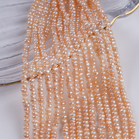 Perles en vrac en forme de bouton de 18 cm, 3-4 mm, perles d'eau douce, brins de perles pour la fabrication de bijoux, vente en gros