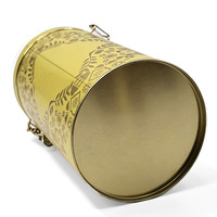 Boîte en métal ronde de qualité alimentaire avec couvercle à fermoir transparent, boîte de rangement hermétique pour le thé, le café, les collations, les emballages cadeaux