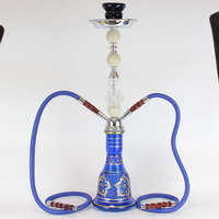 Nouvelle chicha arabe en métal givré à double/quadruple tube de taille moyenne, ensemble complet pour bar à chicha