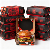 Nouvelle conception, boîte à hamburger en papier kraft de haute qualité à prix abordable