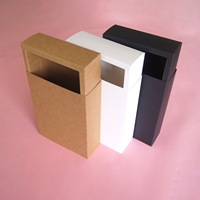 Boîte à tiroir en papier kraft recyclé, emballage rigide personnalisable pour chaussettes, boîte en carton blanc/noir universelle, poignée personnalisée