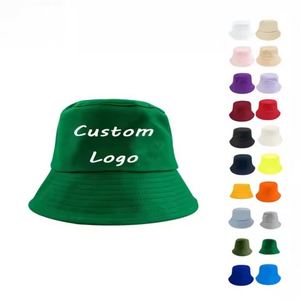 Chapeaux Bob Personnalisés en Coton Doublé Satin pour Hommes et Femmes, Casquettes d'Été à Bord Large et Dessus Plat, Couleur Unie, Idéales pour les Pêcheurs et les Loisirs - Product Image 1