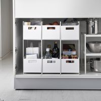 Organisateur de meuble sous évier coulissant en métal multi-compartiments, écologique et durable, pour cuisine et salle de bain, avec panier de rangement à 2 niveaux et poignée