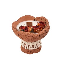 Bougie artisanale en cire de soja parfumée à la rose florale – Cadeau attentionné avec fleurs véritables – Décoration idéale pour chambre à coucher – Anniversaire